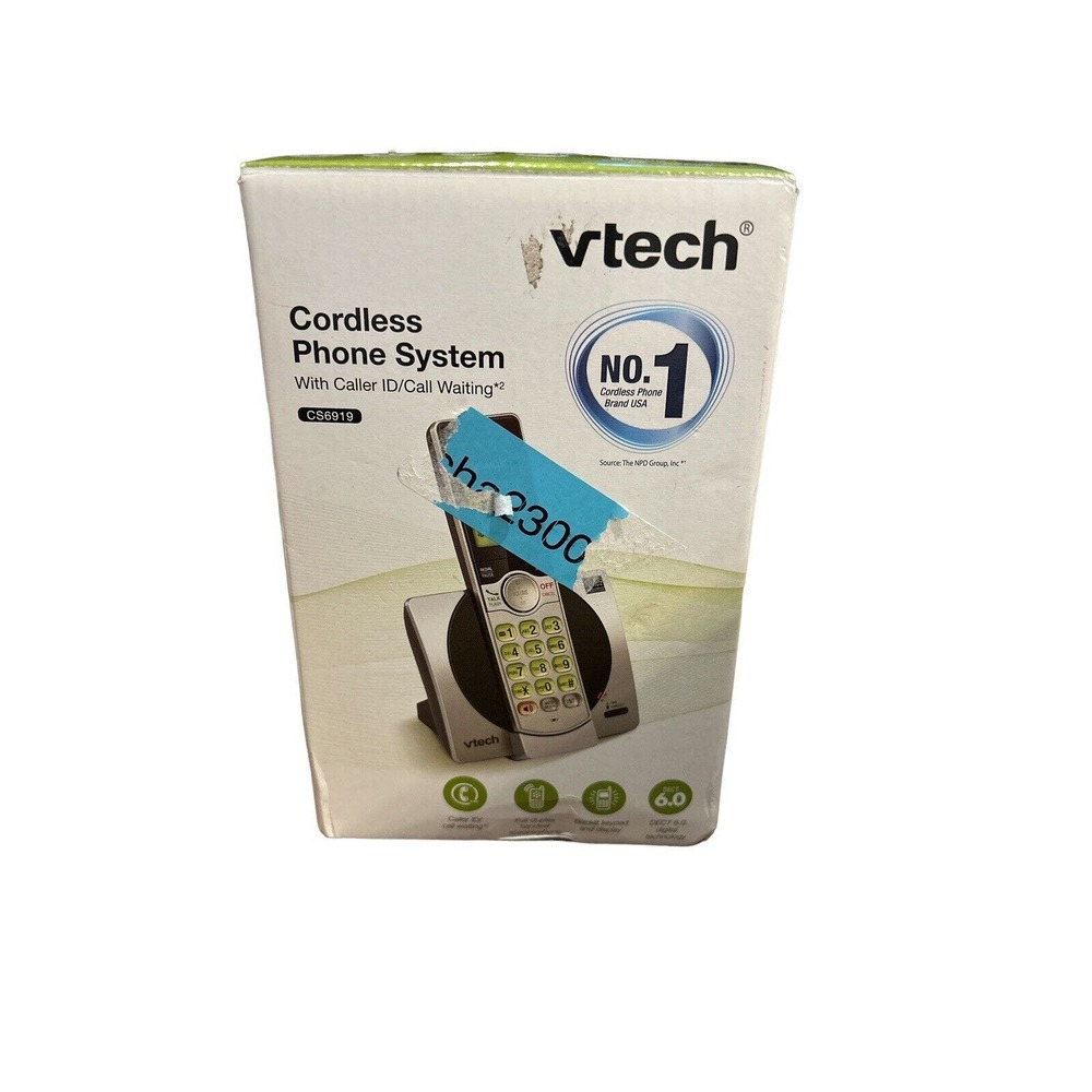 Vtech DECT 6.0 Cordless Phone System w/‎ Caller ID Telephone CS6919 SILVER